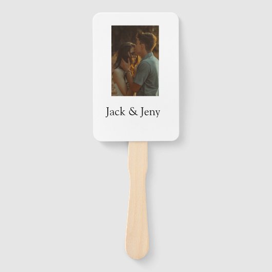 Eenvoudig minimale kleurrijke add name-fototekstka handwaaier (Voorkant)