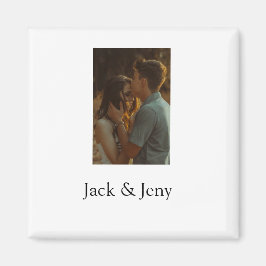 Eenvoudig minimale kleurrijke add name-fototekstka magneet