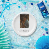 Eenvoudig minimale kleurrijke add name-fototekstka papieren bordje (Feest)