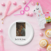 Eenvoudig minimale kleurrijke add name-fototekstka papieren bordje (Feest)