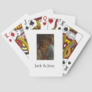 Eenvoudig minimale kleurrijke add name-fototekstka pokerkaarten