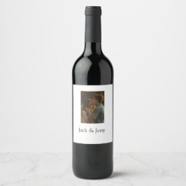 Eenvoudig minimale kleurrijke add name-fototekstka wijn etiket