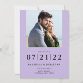 Eenvoudig Minimale Lila 2 Foto sparen de Datum (Voorkant)