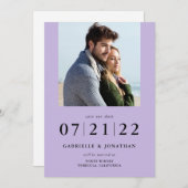 Eenvoudig Minimale Lila 2 Foto sparen de Datum (Voorkant / Achterkant)