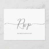 Eenvoudig Minimale Manuscript Black & White Weddin Briefkaart (Voorkant)