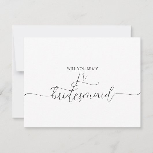 Eenvoudig Minimale Manuscript Junior Bridesmaid Vo (Voorkant)