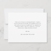 Eenvoudig Minimale Manuscript Zwarte & Witte Wedde Bedankkaart (Achterkant)