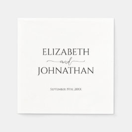 Eenvoudig Minimale Manuscript Zwarte & Witte Wedde Servet