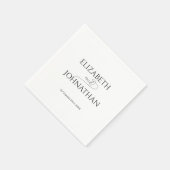 Eenvoudig Minimale Manuscript Zwarte & Witte Wedde Servet (Hoek)