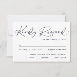 Eenvoudig Minimale Moderne Manuscript Wedding RSVP Kaartje