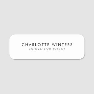 Eenvoudig minimale, moderne, witte professionele w naamplaatje