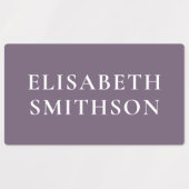 Eenvoudig Minimale Paarse en Tan Add Jouw naam Sch Labels (Design 2)