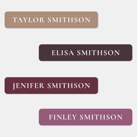 Eenvoudig Minimale Paarse en Tan Add Jouw naam Sch Labels (Groep)