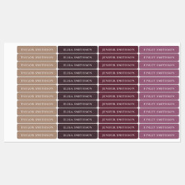 Eenvoudig Minimale Paarse en Tan Add Jouw naam Sch Labels