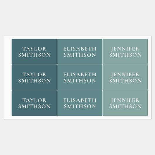 Eenvoudig minimale Sage Green Add Jouw naam School Labels (Vel)