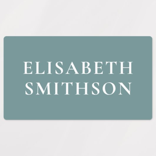 Eenvoudig minimale Sage Green Add Jouw naam School Labels (Design 2)