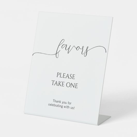Eenvoudig Minimale Script Wedding Favor Reclamebord Met Voetstuk (Voorkant)