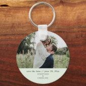 Eenvoudig Minimale Weddenschap Bespaar de Datum Gr Sleutelhanger (Voorkant)