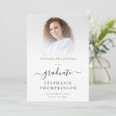 Eenvoudig minimalistisch 2024 foto Afstuderen Aankondiging (Staand voorkant)