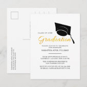 Eenvoudig minimalistisch 2025 afstudeerfeest uitnodiging briefkaart (Voorkant / Achterkant)