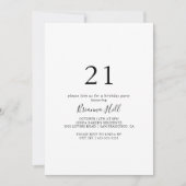 Eenvoudig minimalistisch 21e verjaardagsfeestje kaart (Voorkant)