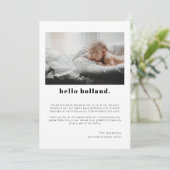 Eenvoudig minimalistisch 2 foto-Baby geboorte Aankondiging (Staand voorkant)