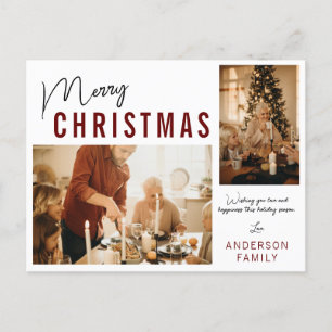 Eenvoudig minimalistisch 2-fotografie voor kerstmi feestdagenkaart