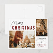 Eenvoudig minimalistisch 2-fotografie voor kerstmi feestdagenkaart (Voorkant / Achterkant)