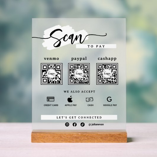 Eenvoudig Minimalistisch 3 Qr Code Scannen om te B Acryl Bord (Neutraal)