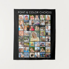 Eenvoudig minimalistisch 45-fotocollage op maat wandkleed