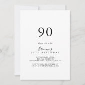 Eenvoudig minimalistisch 90ste verjaardagsfeestje kaart (Voorkant)