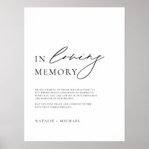 Eenvoudig Minimalistisch Aandenken Trouwbord Poster