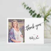 Eenvoudig minimalistisch aangepast baby shower fot bedankkaart (Staand voorkant)