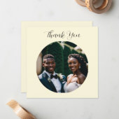 Eenvoudig minimalistisch aangepast fotohuwelijk Ha Notitiekaartje (Voorkant / Achterkant in situ)