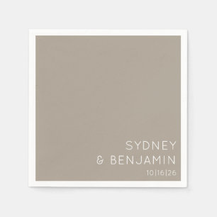 Eenvoudig minimalistisch aangepast huwelijk wit servet