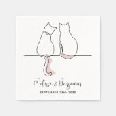 Eenvoudig minimalistisch aangepast kattenhuwelijk servet (Voorkant)