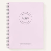 Eenvoudig Minimalistisch Aangepast Logo Merk Roze Notitieboek (Voorkant)