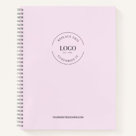 Eenvoudig Minimalistisch Aangepast Logo Merk Roze Notitieboek