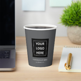 Eenvoudig Minimalistisch Aangepast Logo & Tekst Pr Papieren Bekers