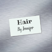 eenvoudig minimalistisch aangepast logo wit haarst magnetisch visitekaartje (Voorbeeld)