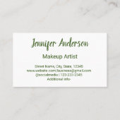 eenvoudig minimalistisch aangepast logo wit make-u visitekaartje (Achterkant)