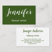 eenvoudig minimalistisch aangepast logo wit make-u visitekaartje (Voorkant / Achterkant)