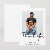 Eenvoudig minimalistisch aangepast script voor fot bedankkaart (Voorkant / Achterkant)