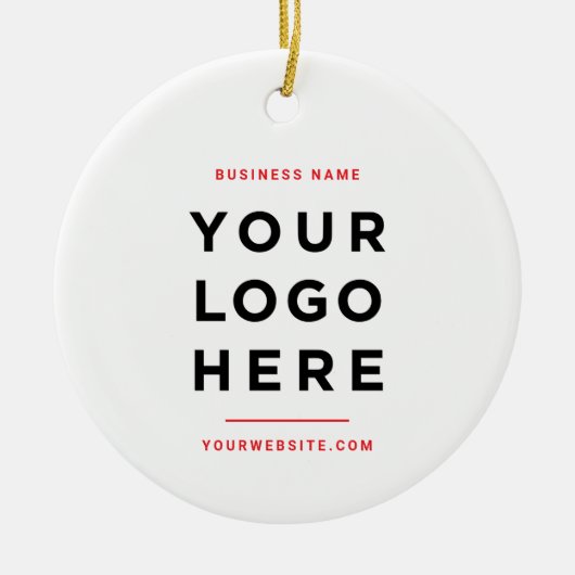 Eenvoudig Minimalistisch | Aangepast Zakelijk Logo Keramisch Ornament (Voorkant)