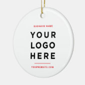 Eenvoudig Minimalistisch | Aangepast Zakelijk Logo Keramisch Ornament (Links)