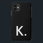 Eenvoudig minimalistisch aangepast zwart initiaal  Case-Mate iPhone case<br><div class="desc">Eenvoudig minimalistisch aangepast initiaal zwart-wit iPhone 11 Hoesje</div>