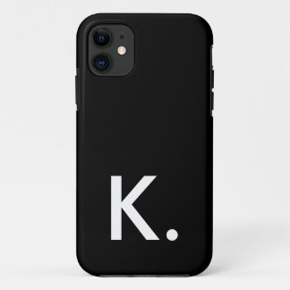 Eenvoudig minimalistisch aangepast zwart initiaal Case-Mate iPhone case