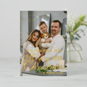 Eenvoudig minimalistisch aangepaste foto modern folie feestdagenkaart (Staand Voorkant)