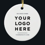 Eenvoudig minimalistisch | Aangepaste zakelijke Lo Keramisch Ornament<br><div class="desc">Eenvoudig minimalistisch | Eigen kerstkeramisch Logo-Ornament voor zakelijk gebruik</div>