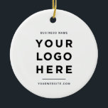 Eenvoudig minimalistisch | Aangepaste zakelijke Lo Keramisch Ornament<br><div class="desc">Eenvoudig minimalistisch | Eigen kerstkeramisch Logo-Ornament voor zakelijk gebruik</div>
